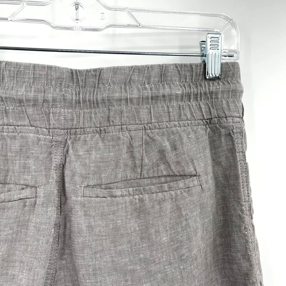 Athleta Cabo Linen 4” Short in Osprey Grey Drawstring Waist Casual Sporty Travel - Picture 15 of 16
